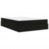 Rama łóżka z materacem z materacem 2 pcs Czarny Aksamit
