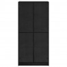 Highboard Czarny Dąb 68 x 37 x 142 cm Materiał drewnopochodny