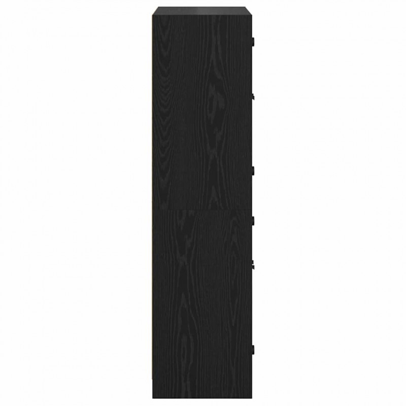 Highboard Czarny Dąb 68 x 37 x 142 cm Materiał drewnopochodny