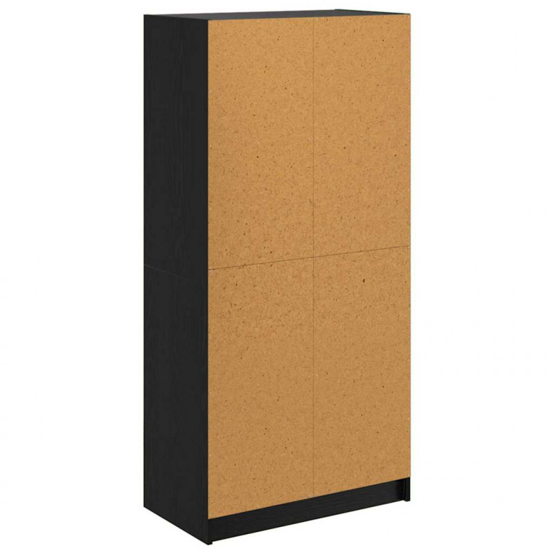 Highboard Czarny Dąb 68 x 37 x 142 cm Materiał drewnopochodny