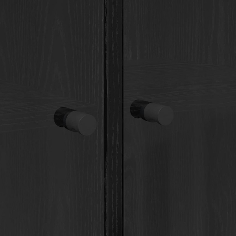 Highboard Czarny Dąb 68 x 37 x 142 cm Materiał drewnopochodny