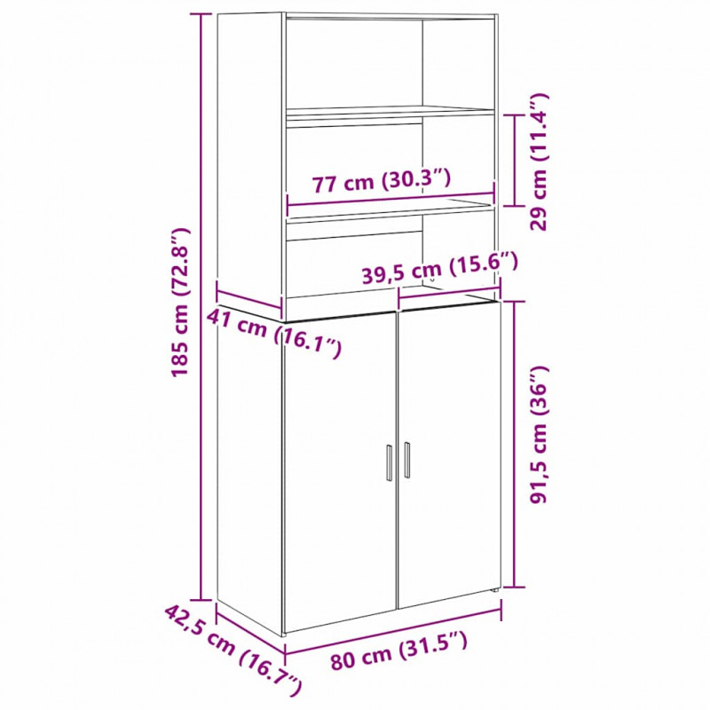 Highboard Stare drewno 80 x 42,5 x 185 cm