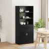 Highboard Czarny Dąb 80 x 42,5 x 185 cm Materiał drewnopochodny