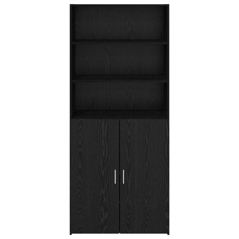 Highboard Czarny Dąb 80 x 42,5 x 185 cm Materiał drewnopochodny