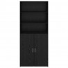 Highboard Czarny Dąb 80 x 42,5 x 185 cm Materiał drewnopochodny