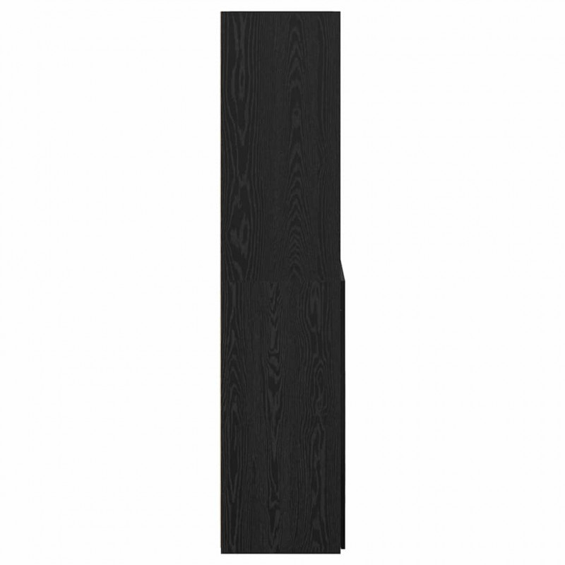 Highboard Czarny Dąb 80 x 42,5 x 185 cm Materiał drewnopochodny