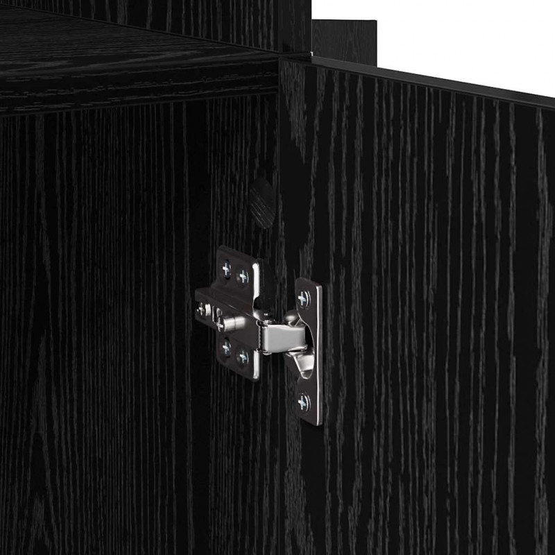 Highboard Czarny Dąb 80 x 42,5 x 185 cm Materiał drewnopochodny