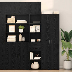 Highboard Czarny Dąb 40 x 42,5 x 185 cm Materiał drewnopochodny