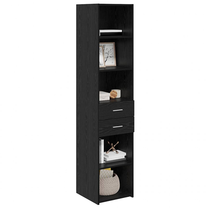 Highboard Czarny Dąb 40 x 42,5 x 185 cm Materiał drewnopochodny