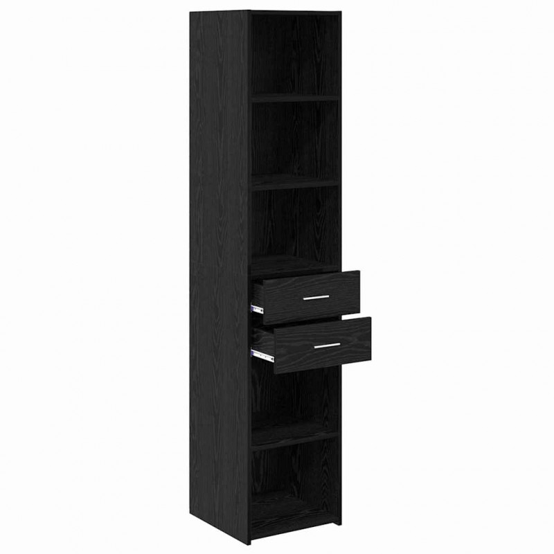 Highboard Czarny Dąb 40 x 42,5 x 185 cm Materiał drewnopochodny