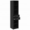 Highboard Czarny Dąb 40 x 42,5 x 185 cm Materiał drewnopochodny