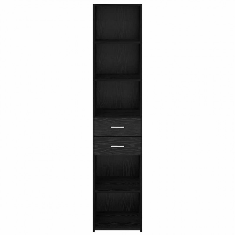 Highboard Czarny Dąb 40 x 42,5 x 185 cm Materiał drewnopochodny