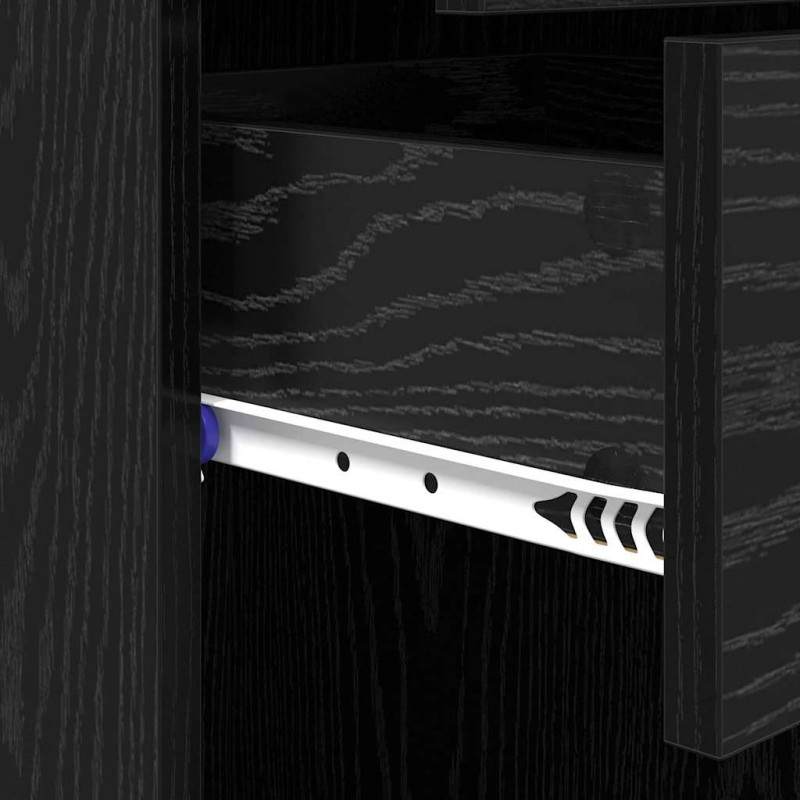 Highboard Czarny Dąb 40 x 42,5 x 185 cm Materiał drewnopochodny
