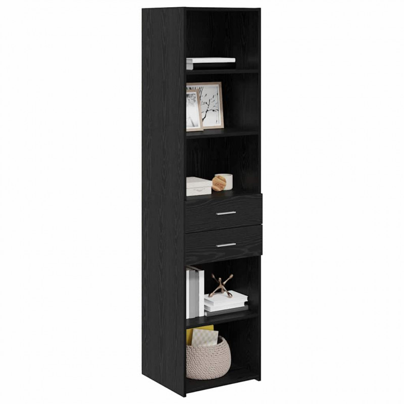 Highboard Czarny Dąb 45 x 42,5 x 185 cm Materiał drewnopochodny