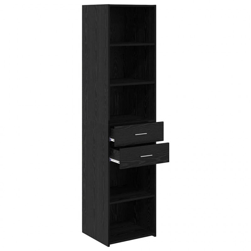 Highboard Czarny Dąb 45 x 42,5 x 185 cm Materiał drewnopochodny