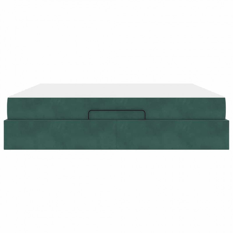 Rama łóżka z materacem z materacem 2 pcs Zielony Aksamit
