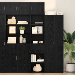 Highboard Czarny Dąb 50 x 42,5 x 185 cm Materiał drewnopochodny