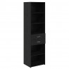 Highboard Czarny Dąb 50 x 42,5 x 185 cm Materiał drewnopochodny