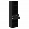 Highboard Czarny Dąb 50 x 42,5 x 185 cm Materiał drewnopochodny