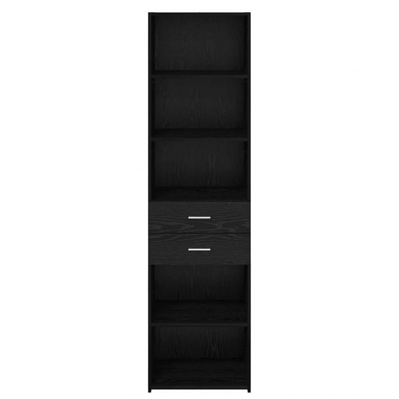 Highboard Czarny Dąb 50 x 42,5 x 185 cm Materiał drewnopochodny