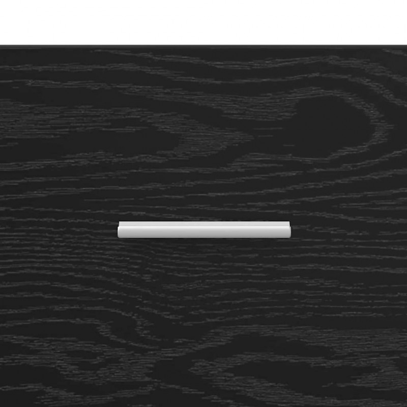 Highboard Czarny Dąb 50 x 42,5 x 185 cm Materiał drewnopochodny