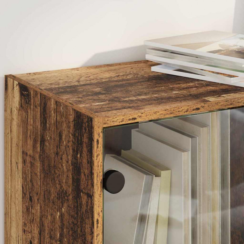 Highboard 2 pcs Stare drewno 68 x 37 x 142 cm