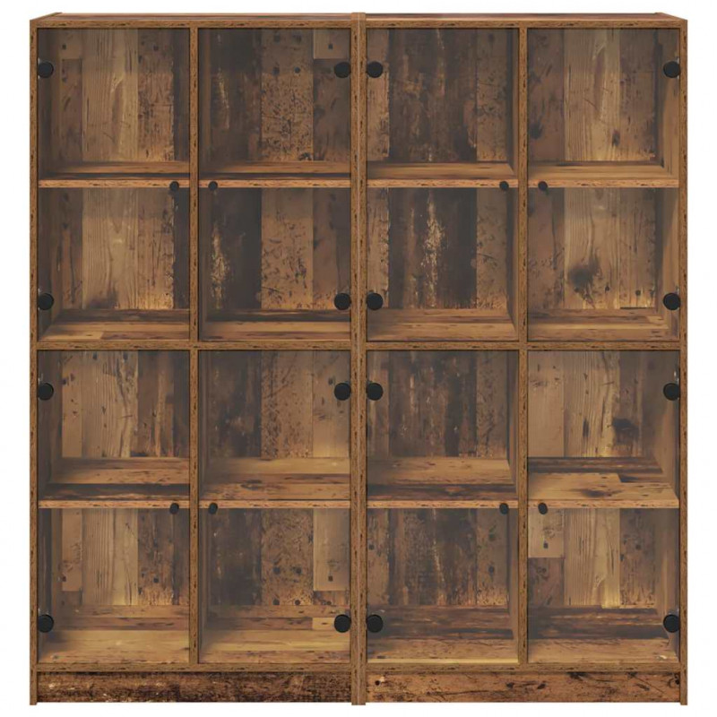 Highboard 2 pcs Stare drewno 68 x 37 x 142 cm