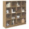 Highboard 2 pcs Dąb rzemieślniczy 68 x 37 x 142 cm