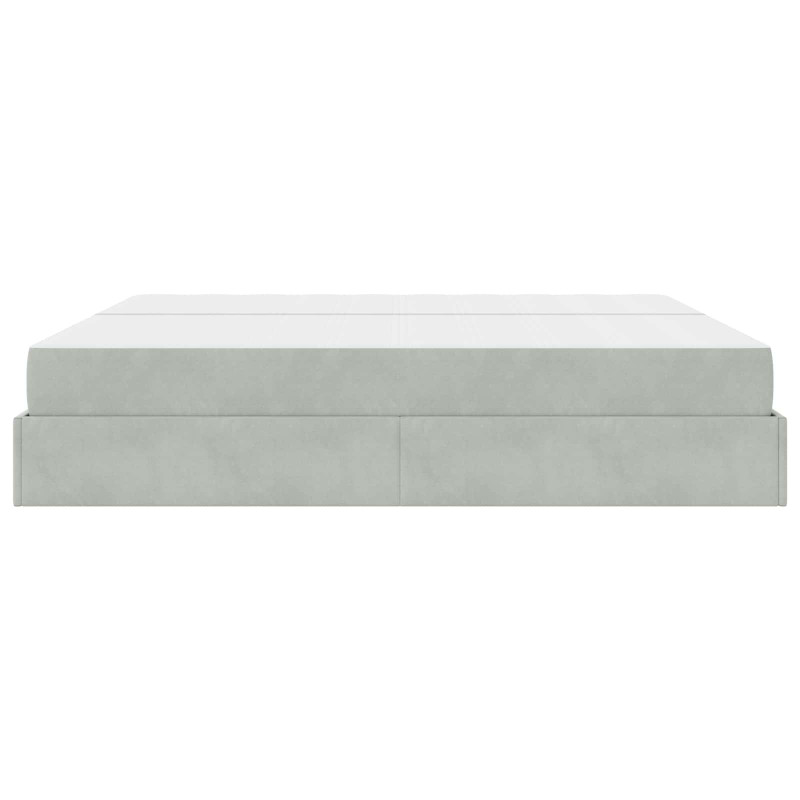 Rama łóżka z materacem z materacem 2 pcs Jasnoszary Aksamit