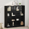 Highboard 2 pcs Czarny Dąb 68 x 37 x 142 cm
