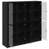 Highboard 2 pcs Czarny Dąb 68 x 37 x 142 cm