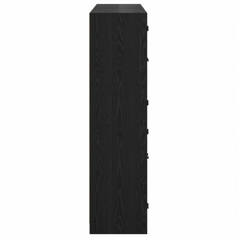 Highboard 2 pcs Czarny Dąb 68 x 37 x 142 cm