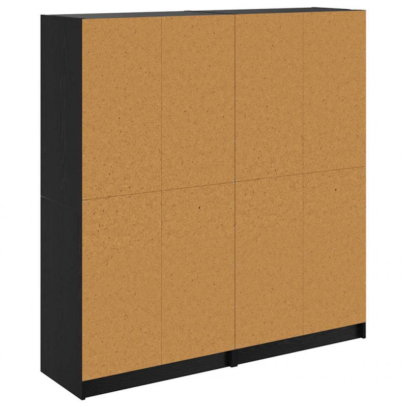 Highboard 2 pcs Czarny Dąb 68 x 37 x 142 cm