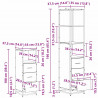 Zestaw mebli łazienkowych z szufladą z półką 4 pcs Czarny Dąb