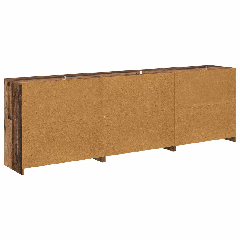 Komody z szufladą 3 pcs Stare drewno 210 x 35,5 x 67,5 cm