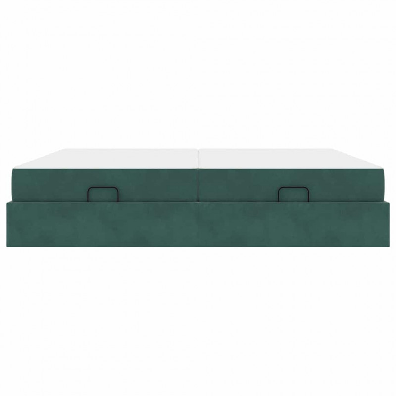Rama łóżka z materacem z materacem 2 pcs Zielony Aksamit