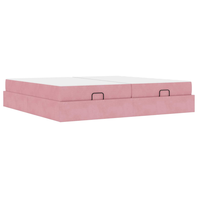 Rama łóżka z materacem z materacem 2 pcs Różowy Aksamit