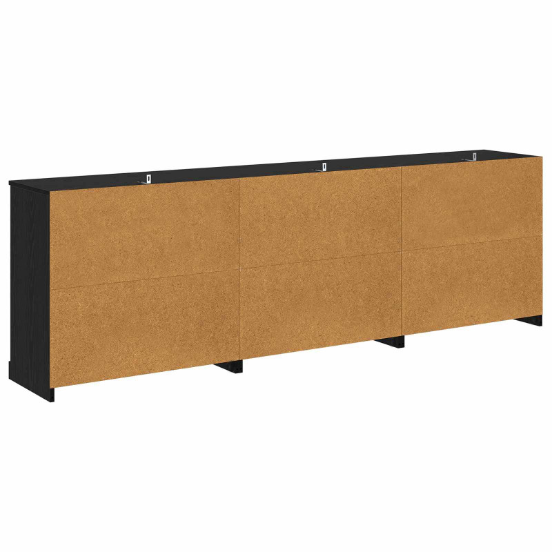 Komody z szufladą 3 pcs Czarny dąb 210 x 35,5 x 67,5 cm