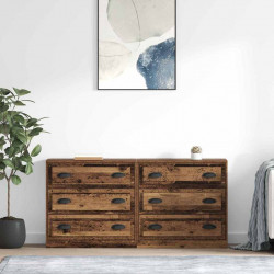 Komody z szufladą 2 pcs Stare drewno 70 x 35,5 x 67,5 cm