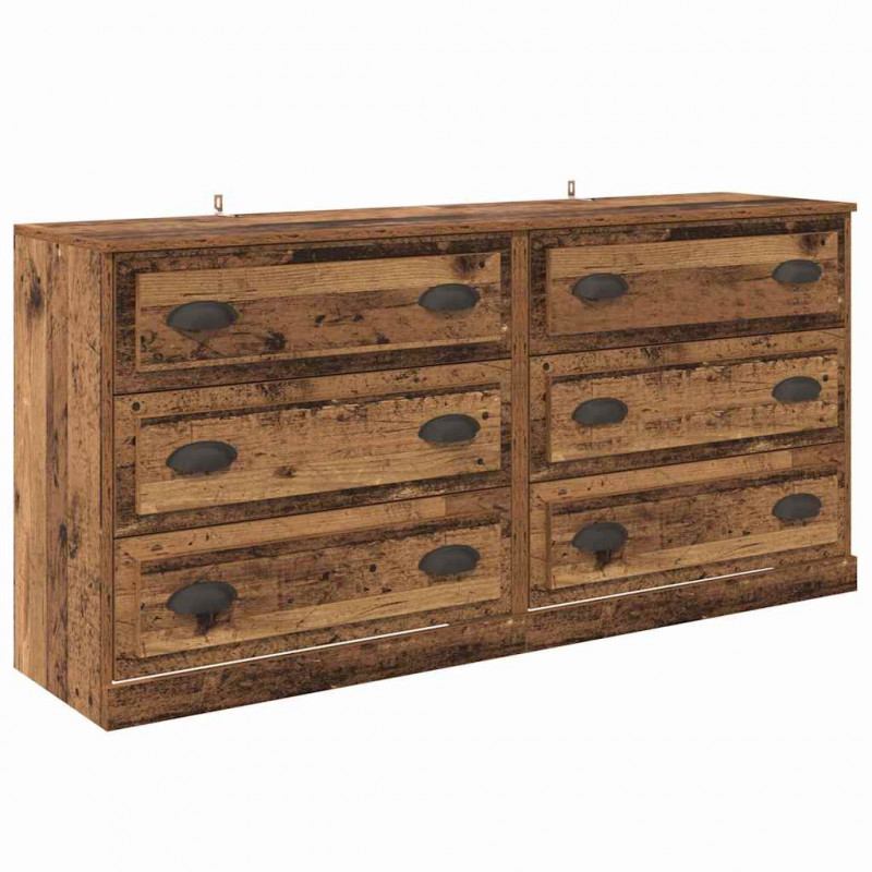 Komody z szufladą 2 pcs Stare drewno 70 x 35,5 x 67,5 cm