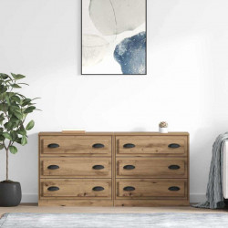 Komody z szufladą 2 pcs Dąb rzemieślniczy 70 x 35,5 x 67,5 cm