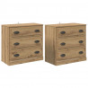 Komody z szufladą 2 pcs Dąb rzemieślniczy 70 x 35,5 x 67,5 cm