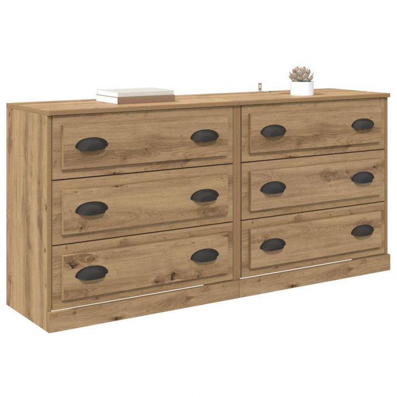 Komody z szufladą 2 pcs Dąb rzemieślniczy 70 x 35,5 x 67,5 cm