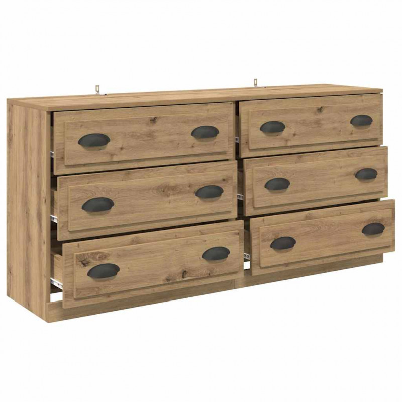 Komody z szufladą 2 pcs Dąb rzemieślniczy 70 x 35,5 x 67,5 cm