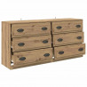 Komody z szufladą 2 pcs Dąb rzemieślniczy 70 x 35,5 x 67,5 cm