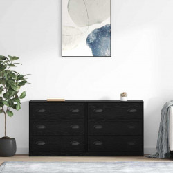 Komody z szufladą 2 pcs Czarny Dąb 70 x 35,5 x 67,5 cm
