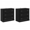 Komody z szufladą 2 pcs Czarny Dąb 70 x 35,5 x 67,5 cm