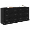 Komody z szufladą 2 pcs Czarny Dąb 70 x 35,5 x 67,5 cm