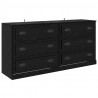 Komody z szufladą 2 pcs Czarny Dąb 70 x 35,5 x 67,5 cm