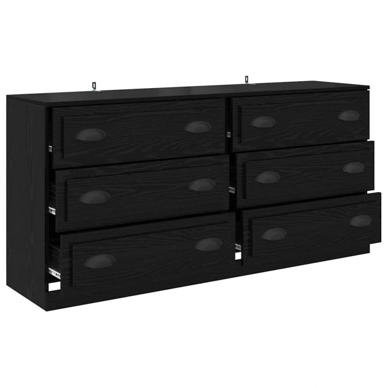 Komody z szufladą 2 pcs Czarny Dąb 70 x 35,5 x 67,5 cm